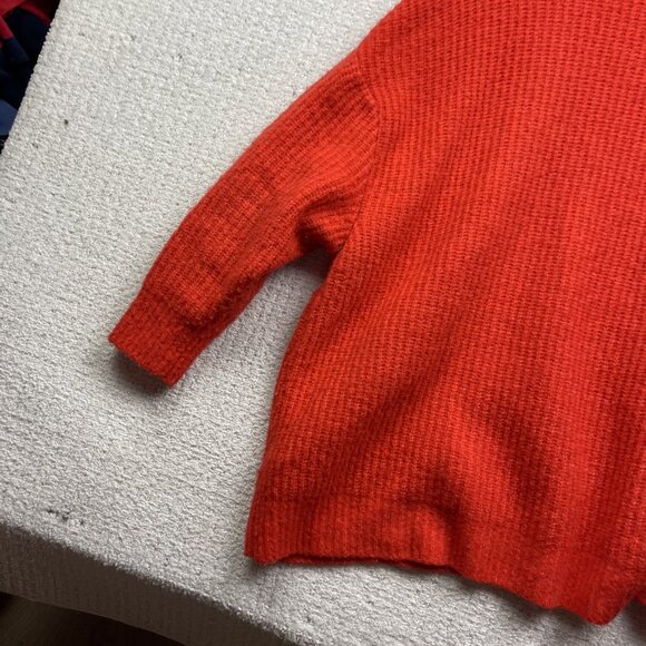 Womance Atelier Quebec Heavy Chunky Oversize Knit Cozy Shawl Neck Red Women Sz S - Picture 16 of 16